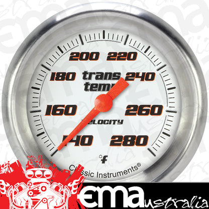 Classic Instruments VS327WAPF Velocity White 2 5/8" Transmission Temperature G