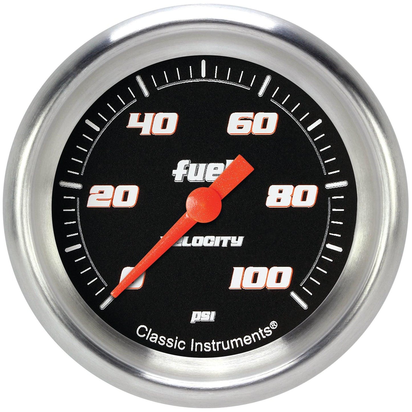 Classic Instruments VS346BAPF Velocity Black 2 5/8" Fuel Pressure Gauge, 100 p
