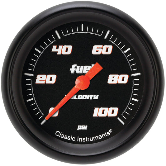 Classic Instruments VS346BBPF Velocity Black 2 5/8" Fuel Pressure Gauge, 100 p
