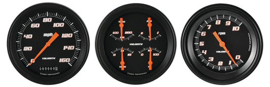Classic Instruments VS53BBLF Velocity Black w/ Black Bezel 4 - 5/8" Speedo & Tac