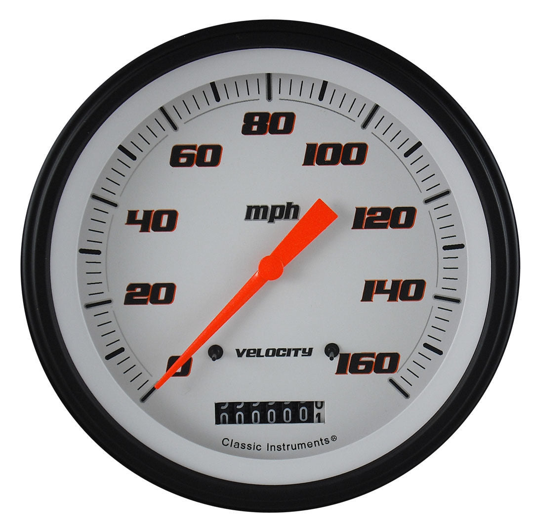 Classic Instruments VS56WBLF Velocity White - Speedometer Gauge 4-5/8"