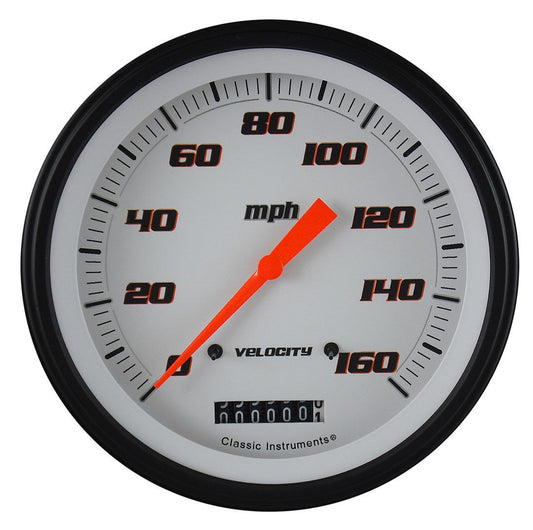 Classic Instruments VS56WBLF Velocity White - Speedometer Gauge 4-5/8"