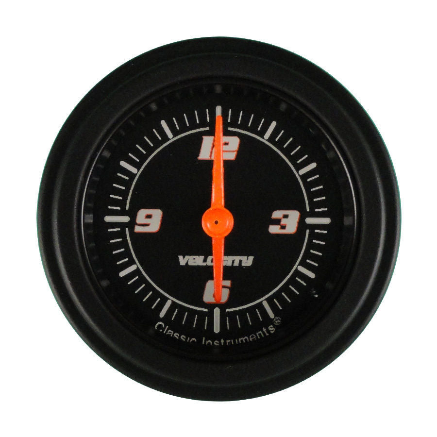 Classic Instruments VS90BBLF Velocity Black - Clock Gauge 2-1/8"