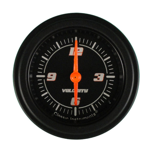 Classic Instruments VS90BBLF Velocity Black - Clock Gauge 2-1/8"