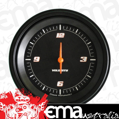 Classic Instruments VS93BBLF Velocity Black - Clock Gauge 3-3/8"