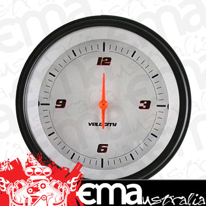 Classic Instruments VS93WBLF Velocity White - Clock Gauge 3-3/8"
