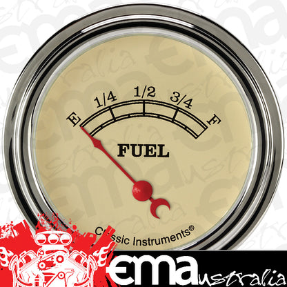 Classic Instruments VT212SLF Vintage 2 5/8" Fuel Gauge, 0 - 90 OHM