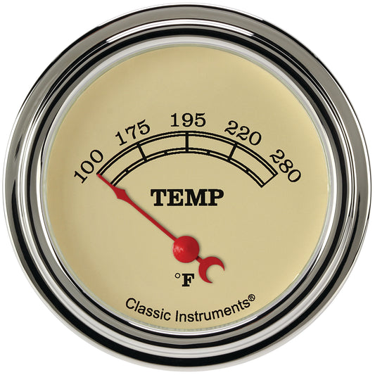 Classic Instruments VT226SLF Vintage 2 5/8" Water Temperature Gauge