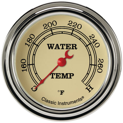 Classic Instruments VT326SLF Vintage - Water Temp Gauge Full Sweep 2-5/8"
