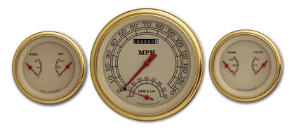 Classic Instruments VT61GLF Vintage - 3 Gauge Set 4-5/8" Speedtachular & 2x 3-3/8" Duals