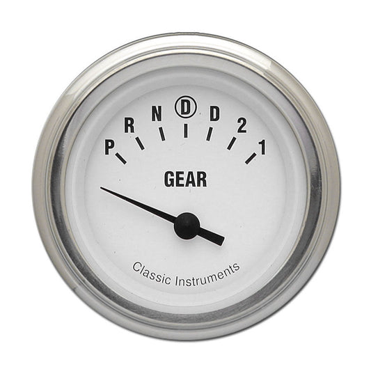 Classic Instruments WH06SLF White Hot - Gear Indicator Gauge w/ Overdrive 2-1/8"