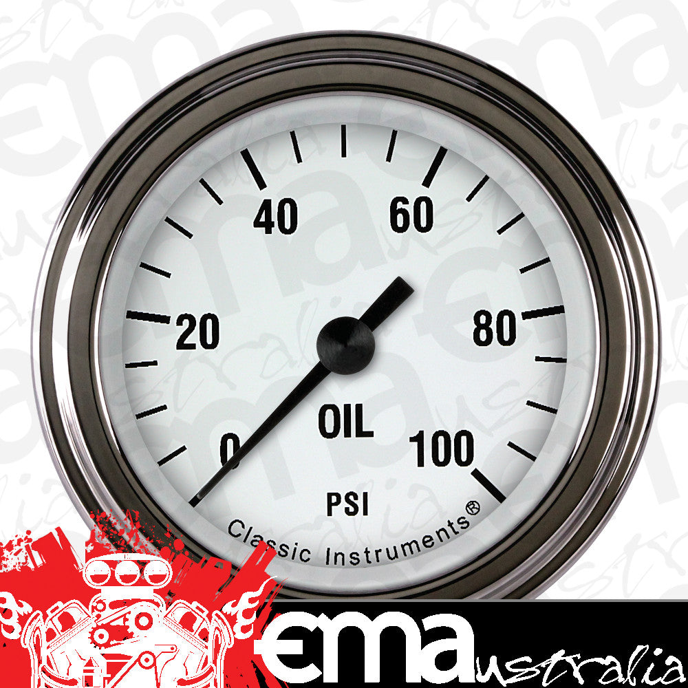 Classic Instruments WH181SLF White Hot 2 ?? Full Sweep Oil Pressure 100psi