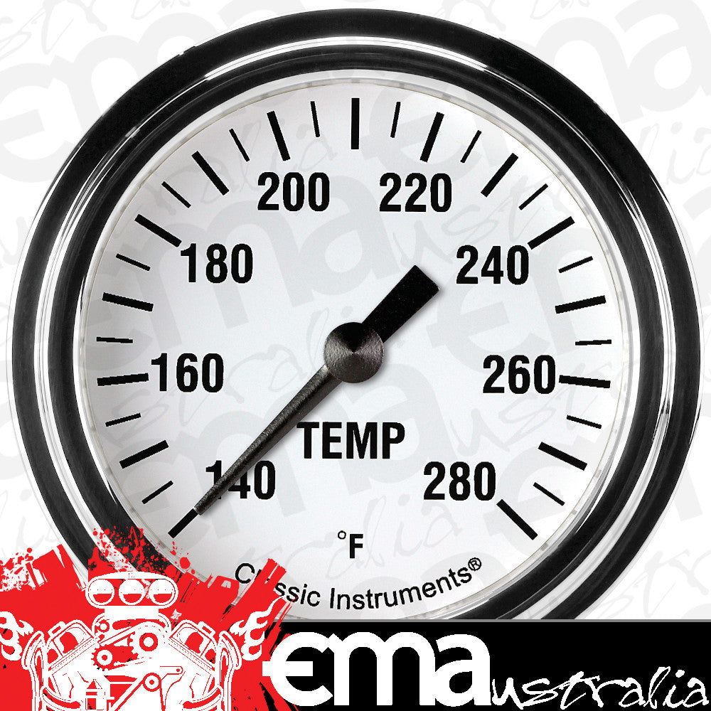 Classic Instruments WH326SLF-06 White Hot - Water Temp Gauge Full Sweep 2-5/8"