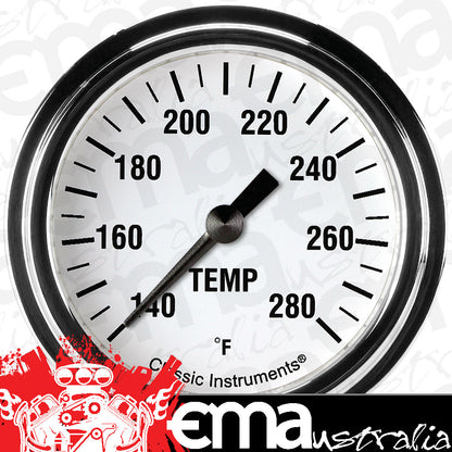 Classic Instruments WH326SLF-04 White Hot - Water Temp Gauge Full Sweep 2-5/8"