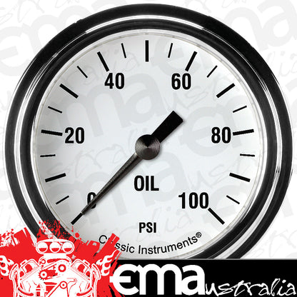 Classic Instruments WH381SLF White Hot 2 5/8" Oil Pressure Gauge