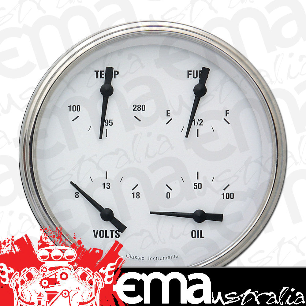 Classic Instruments WH75SLF White Hot - Quad Gauge 4-5/8" (240-33 OHM)