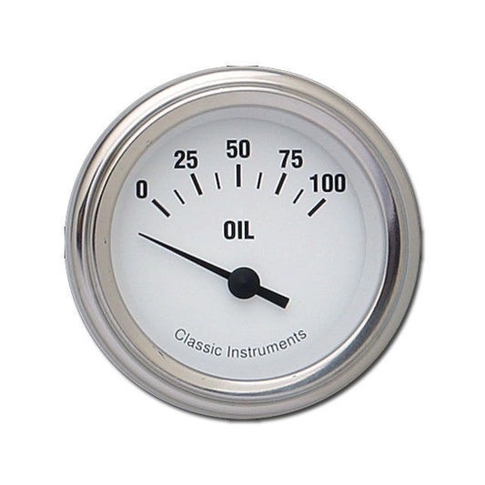 Classic Instruments WH81SLF White Hot - Oil Pressure Gauge 2-1/8"