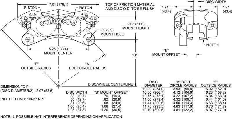 Wilwood WIL120-6818 Dynalite 4 Spot Caliper 13" x .38" Rotor Lug Mount Gray Anodized