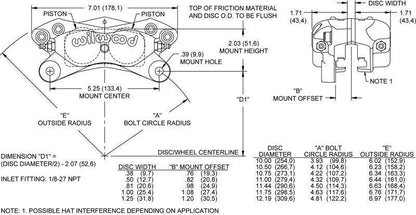 Wilwood WIL120-6818 Dynalite 4 Spot Caliper 13" x .38" Rotor Lug Mount Gray Anodized