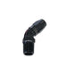 Aeroflow 100 & 450 series braided hose Male 1/4 NPT 45 Deg to -6 Hoseblack Full Flow Billet 1 Piece Aeroflow Performance Products AF528-06-04BLK