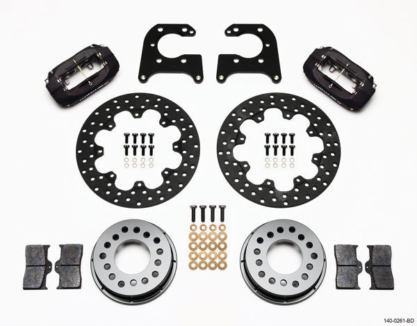 Wilwood 140-0261-BD Dynalite Drag Race Rear Brake Kit Drilled for Ford Big Bearing w/ 2.36" Axle Offset