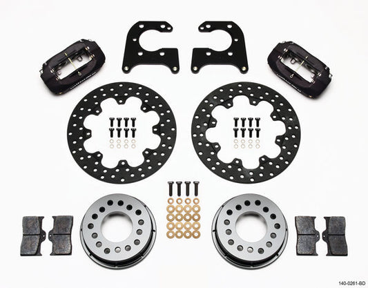 Wilwood 140-0261-BD Dynalite Drag Race Rear Brake Kit Drilled for Ford Big Bearing w/ 2.36" Axle Offset