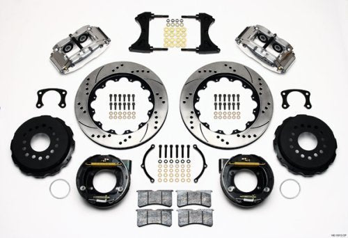 Wilwood WB140-10012-DP Forged Narrow Superlite 4R Big Brake Rear Parking Brake Kit (Suit Big Ford New Style with 2.5" Axle Offset, Polished Caliper)