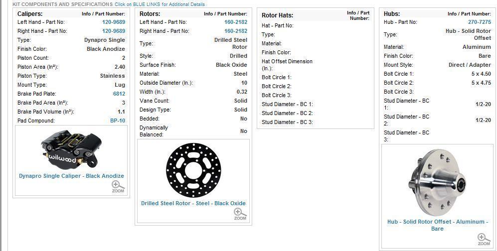 Holden HQ /Camaro '64-'74 (See notes) DYNAPRO SINGLE FRONT BRAKE KIT HQ/CAMARO WB140-1016-D Wilwood Disc Brakes WIL140-1016-D