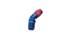 Aeroflow 100 & 450 series braided hose Male 1/4 NPT 45 Deg to -8 Hoseblue Full Flow Billet 1 Piece Aeroflow Performance Products AF528-08-04