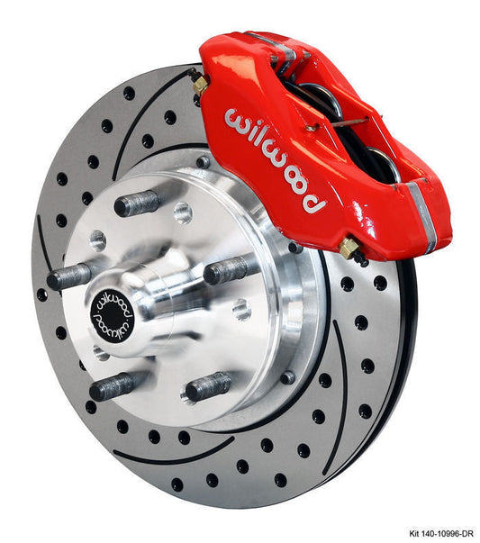 WILWOOD DYNALITE PRO FRONT BRAKE KIT GM DRILLED SLOTTED 4 SPOT WB140-11007-DR