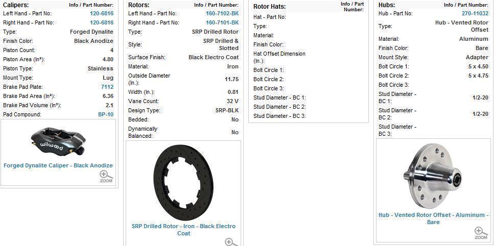 Wilwood 140-11010-D Dynalite Pro Front Brake Kit Drilled Slotted 4 Spot for Chevy 1955-57