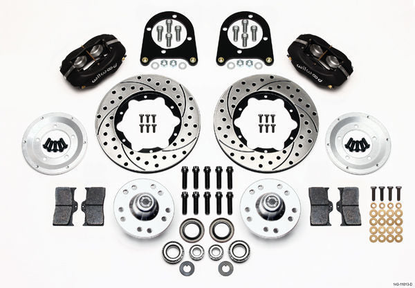 Wilwood 140-11013-D Dynalite Pro 4 Spot Front Brake Kit Black for Early Ford 1937-48
