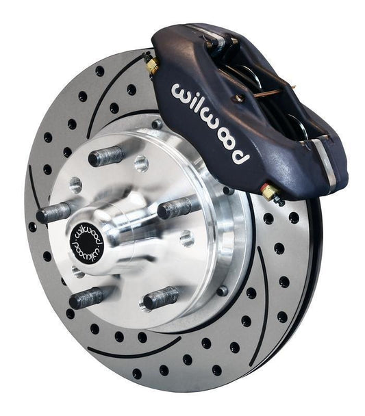Early Ford 1937-48 140-11013-D Dynalite Pro 4 Spot Front Brake Kit Black for Wilwood Disc Brakes WIL140-11013-D