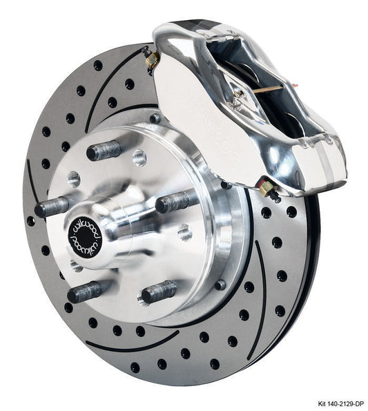 Early Ford 1937-'48 140-11013-DP Dynalite Pro Front Brake Kit Drilled Slotted 4 Spot for 1937-47 Wilwood Disc Brakes WIL140-11013-DP