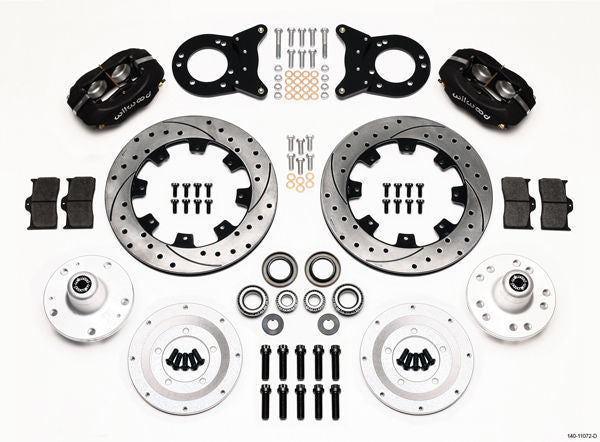 Ford Mustang 1970-73 140-11074-D Dynalite Big Front Brake Kit Drilled Slotted for Wilwood Disc Brakes WIL140-11074-D