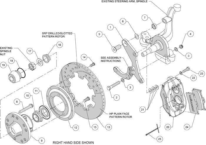 WILWOOD FORGED DYNALITE BIG FRONT BRAKE KIT DRILLED SLOTTED CHEV WB 140-12459-D