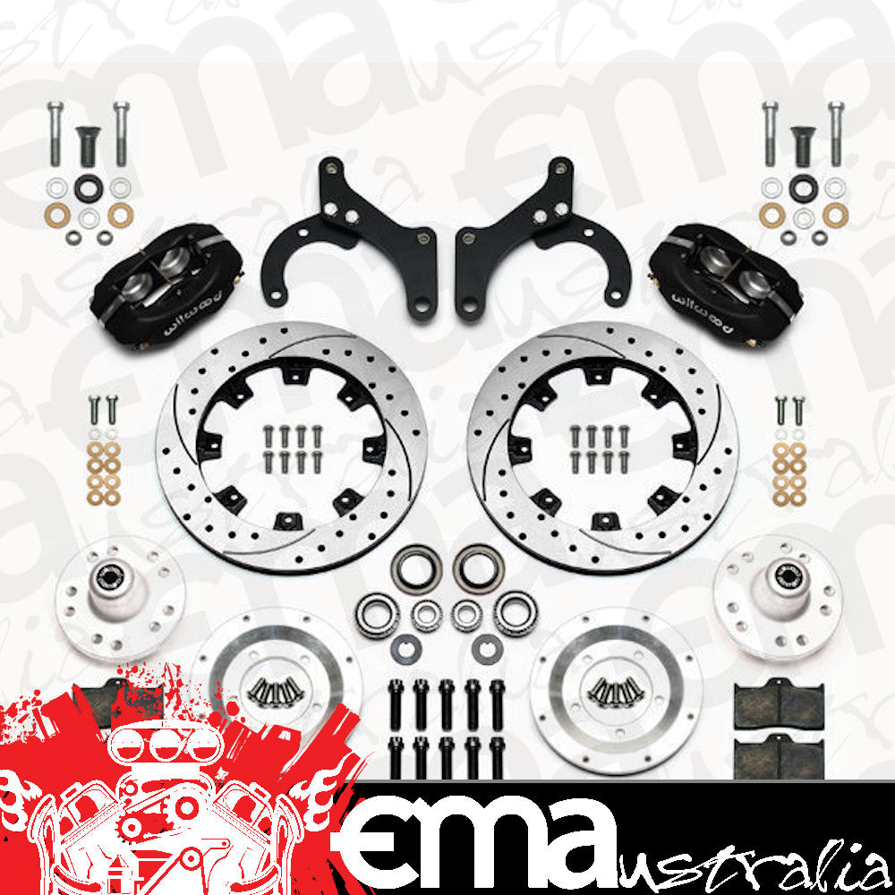 WILWOOD FORGED DYNALITE BIG FRONT BRAKE KIT DRILLED SLOTTED CHEV WB 140-12459-D