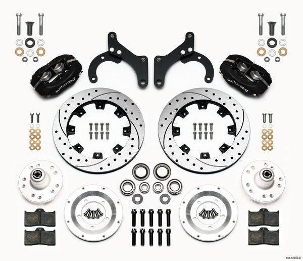 WILWOOD FORGED DYNALITE BIG FRONT BRAKE KIT DRILLED SLOTTED CHEV WB 140-12459-D