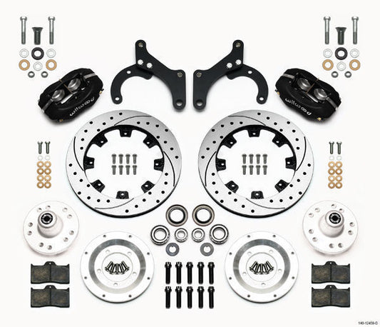 WILWOOD FORGED DYNALITE BIG FRONT BRAKE KIT DRILLED SLOTTED CHEV WB 140-12459-D