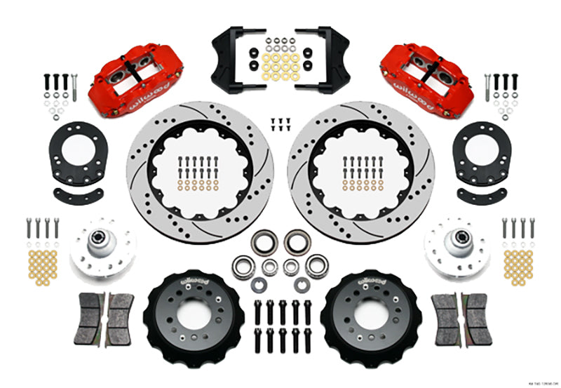 Wilwood WB140-12638-DR Forged Narrow Superlite 6R Front Red Big Brake Kit - 6-Piston 14" (Suit 63-69 Ford Fairlane, Falcon, Ranchero, Torino & 63-67 M