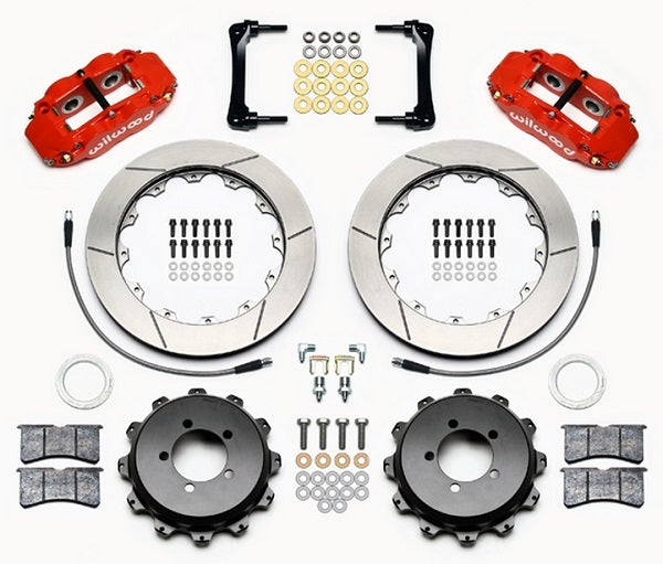 Wilwood WB140-12871-R Forged Narrow Superlite 4R Rear Red Big Brake Kit - 4-Piston 12.88" (for Subaru BRZ & for Toyota FR-S 2013-On)