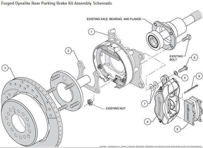 Wilwood 140-13205-D Dynalite 4 Spot Rear Brake Kit Dust Boot Calipers for Ford Small Bearing w/ 2.66" Offset
