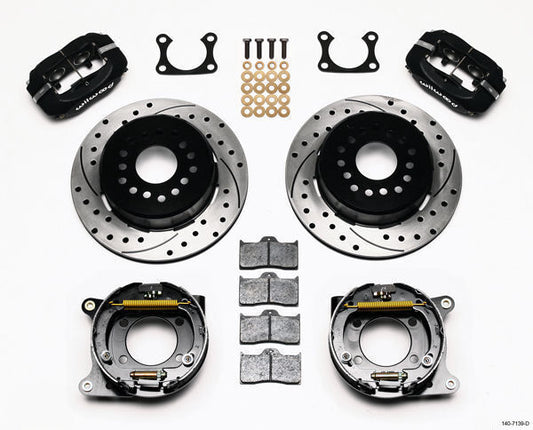Wilwood 140-13205-D Dynalite 4 Spot Rear Brake Kit Dust Boot Calipers for Ford Small Bearing w/ 2.66" Offset