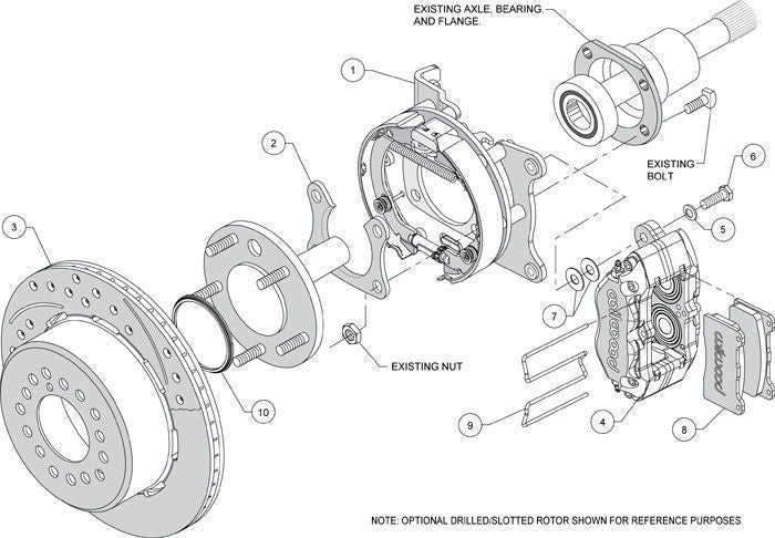 WILWOOD DYNAPRO 4 SPOT DUSTBOOT REAR BRAKE KIT WB140-13206 SMALL Ford 2.5" O/S