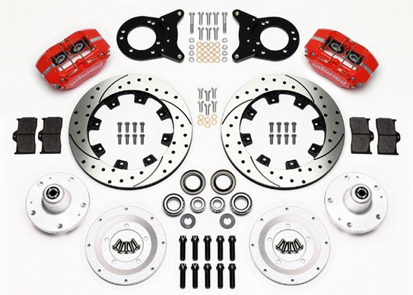 Dynapro Dust-Boot Front Red Brake Kit - 4-Piston 12.19" (Suit 63-69 Ford Fairlane, Falcon, Ranchero, Torino & 63-67 Mercury Comet, Cougar) (WB140-1334