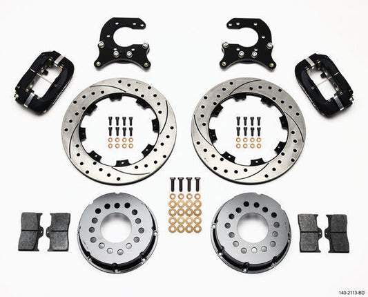 Small Ford 7.5", 8.0", 8.8" (2.66" Axle Offset) 140-2113-BD Dynapro 4 Spot Rear Brake Kit for Wilwood Disc Brakes WIL140-2113-BD