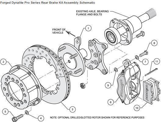 Wilwood 140-2115-BD Rear Brake Kit 2.36" Axle Offset Fordged Dynalite for Ford