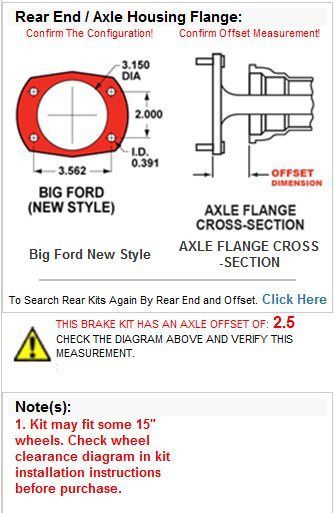 Wilwood 140-2118-BD Dynalite Rear Brake Kit for Ford 2.50" Axle Offset