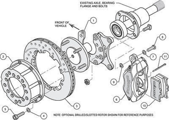 Wilwood 140-2118-BD Dynalite Rear Brake Kit for Ford 2.50" Axle Offset
