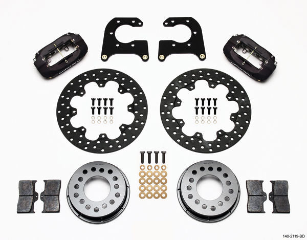 WILWOOD DYNALITE PRO 4-SPOT REAR BRAKE KIT NEW Ford 9" BIG BEARING WB140-2119-BD